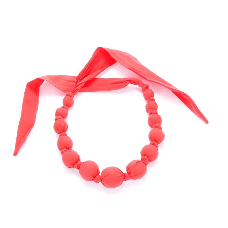 Peppercorn Kids Loveable Fabric Beaded Necklace - Bright Solid - Flying Ryno