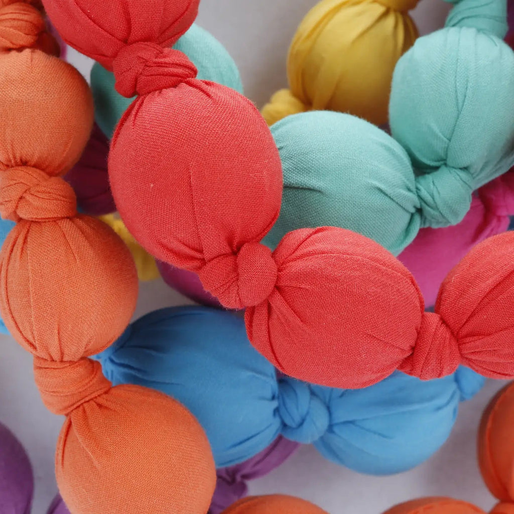 Peppercorn Kids Loveable Fabric Beaded Necklace - Bright Solid - Flying Ryno