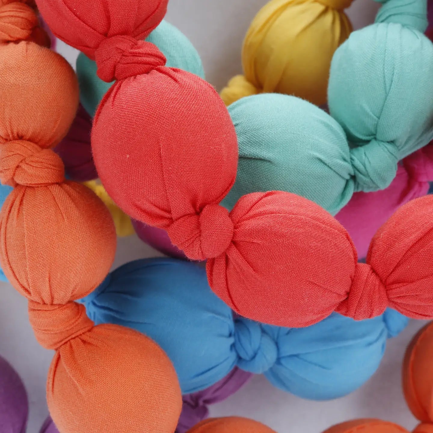 Peppercorn Kids Loveable Fabric Beaded Necklace - Bright Solid - Flying Ryno