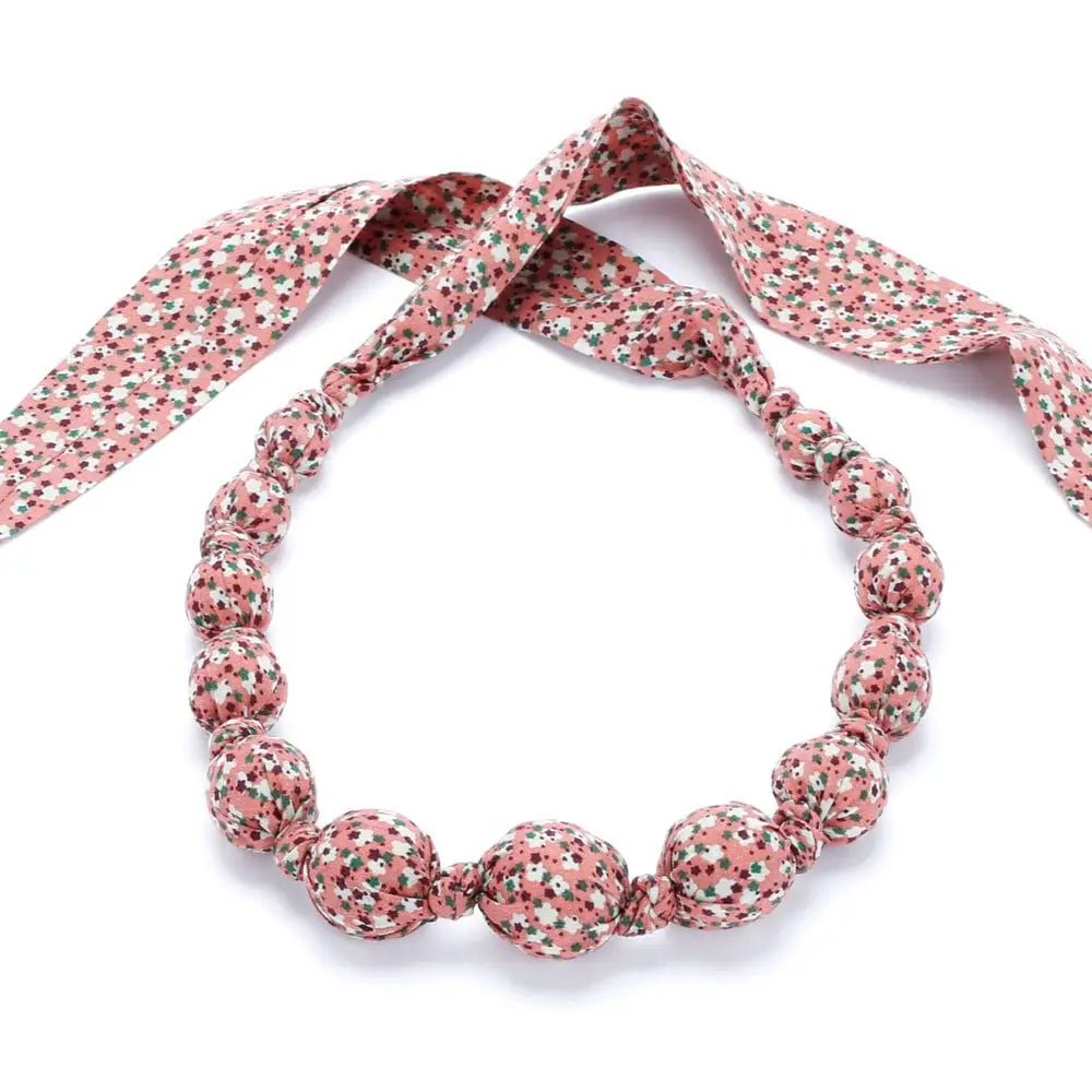 Peppercorn Little Girls Beaded Fabric Necklace - Star Burst Print - Flying Ryno