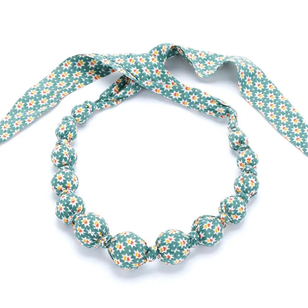 Pepppercorn Little Girls / Toddler Fabric Necklace - Origami Print - Flying Ryno