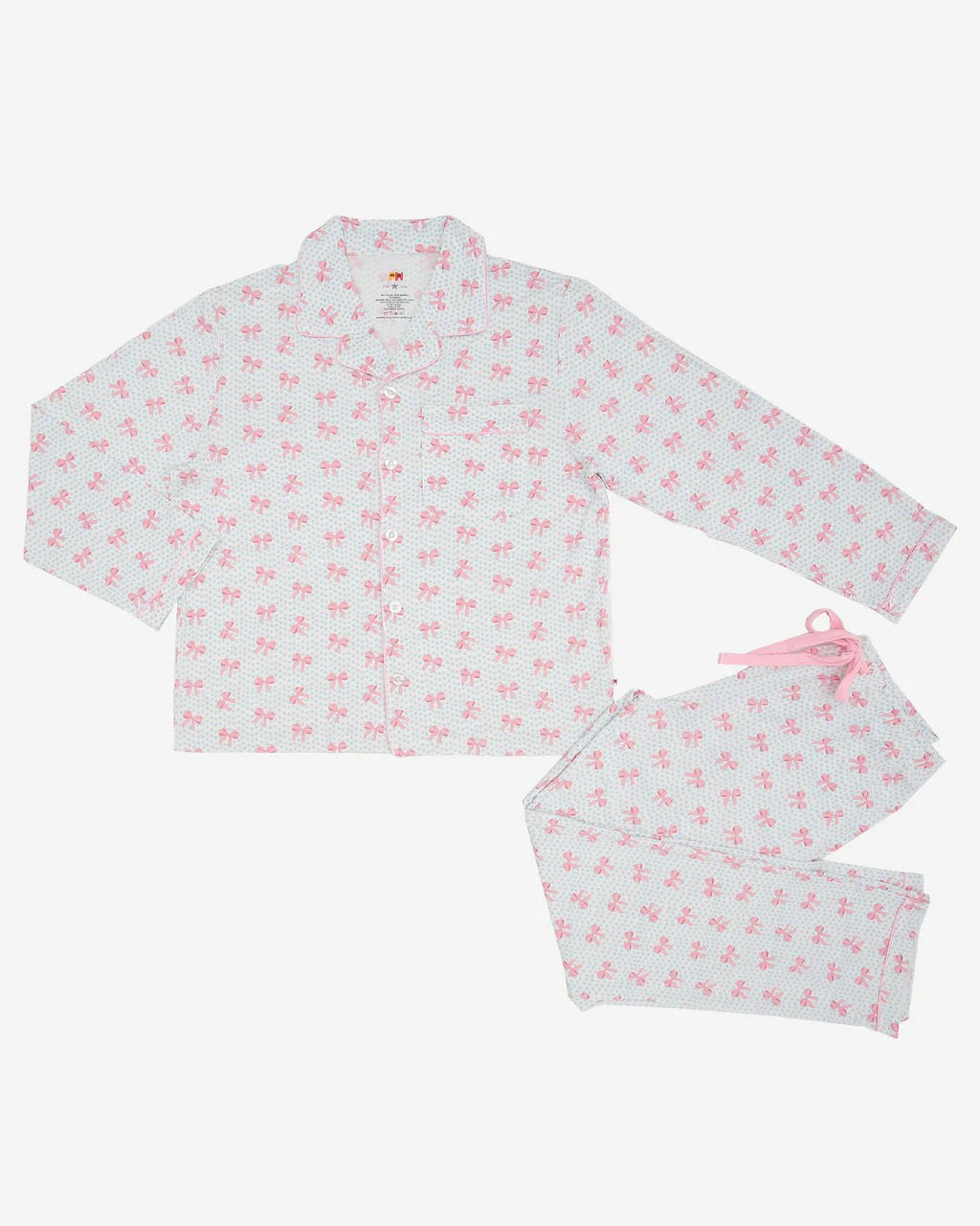 Petite Hailey Bamboo Adult PJs Set - Blue Bow - Flying Ryno