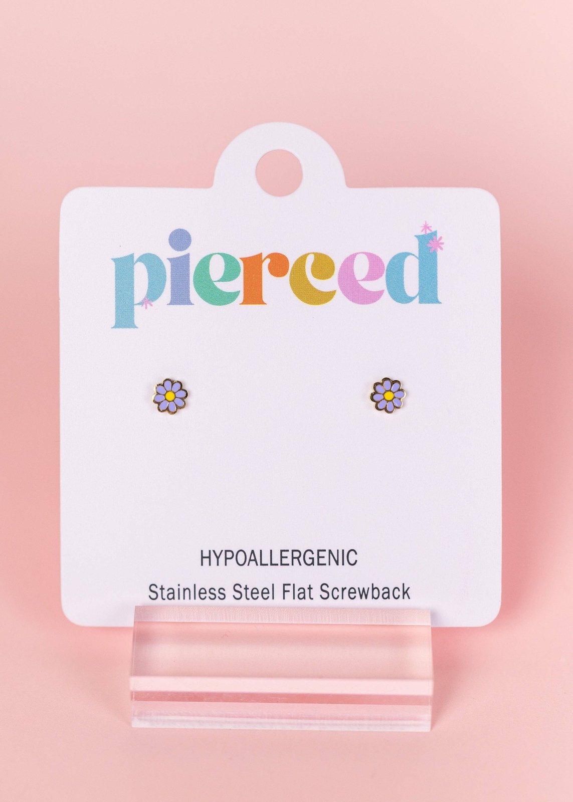 Pierced Co Tiny Periwinkle Daisy Earrings - Flying Ryno