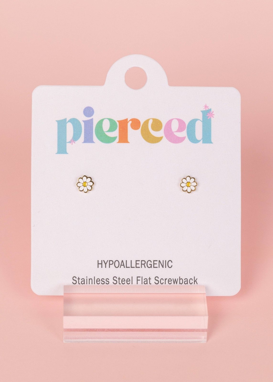 Pierced Co Tiny White Daisy Earrings - Flying Ryno