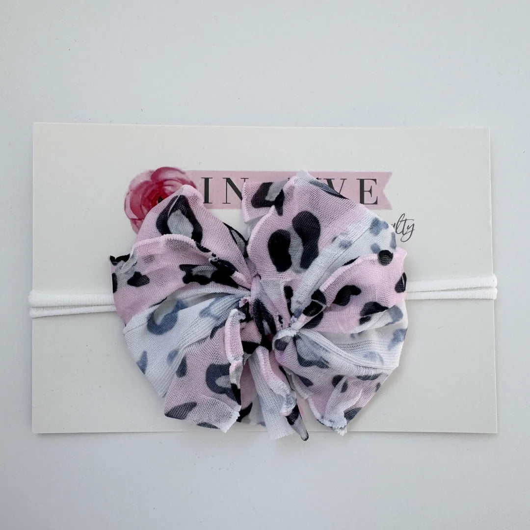 In Awe by Rockin' Royalty Mini Headband, Leopard Pink