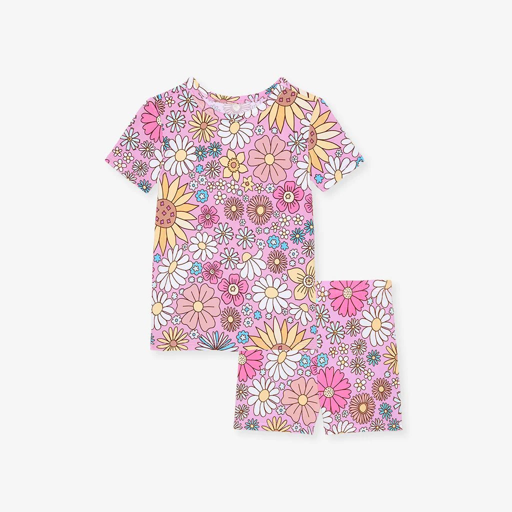 Posh Peanut Classic Pajama Short Set, Presley Pink - Flying Ryno