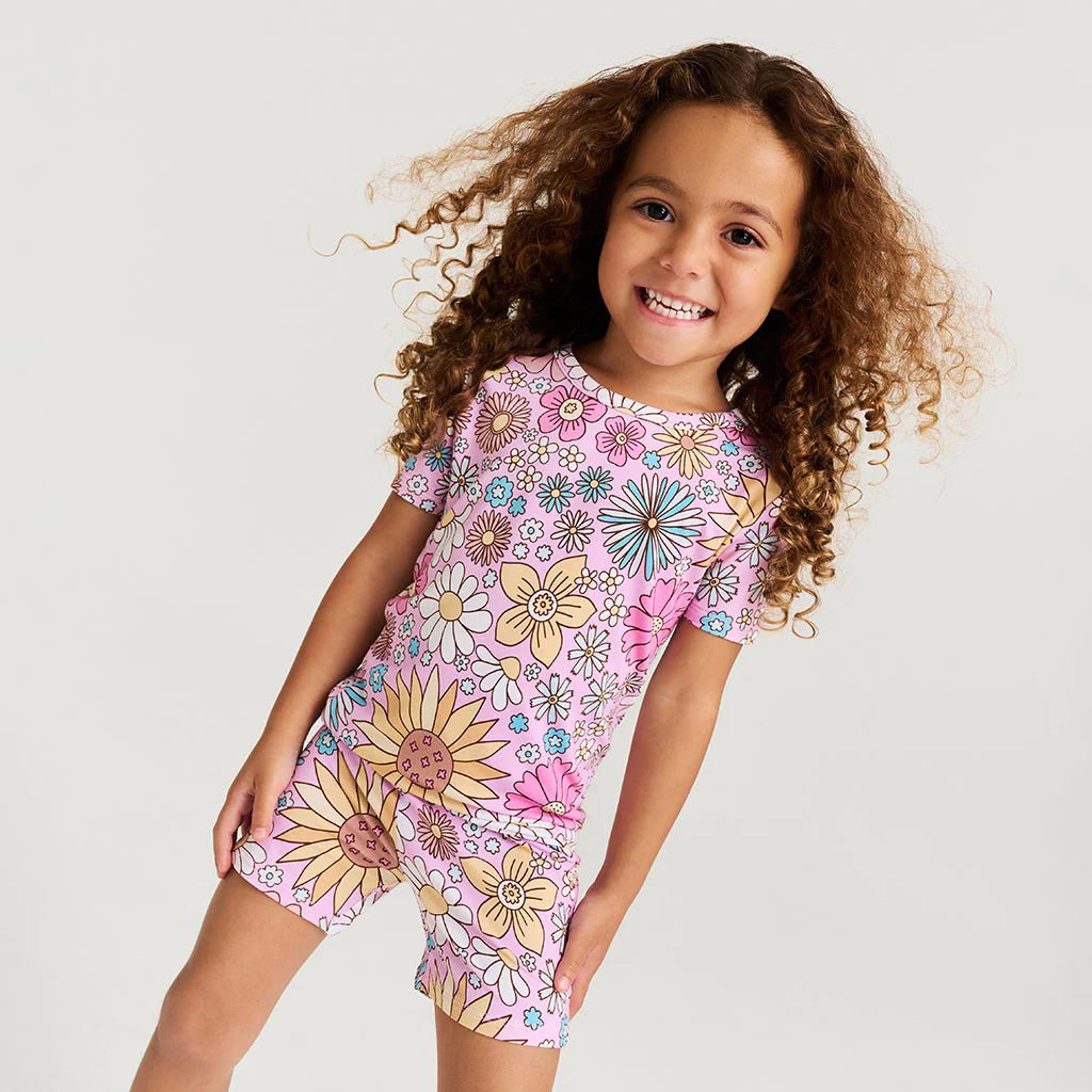 Posh Peanut Classic Pajama Short Set, Presley Pink - Flying Ryno