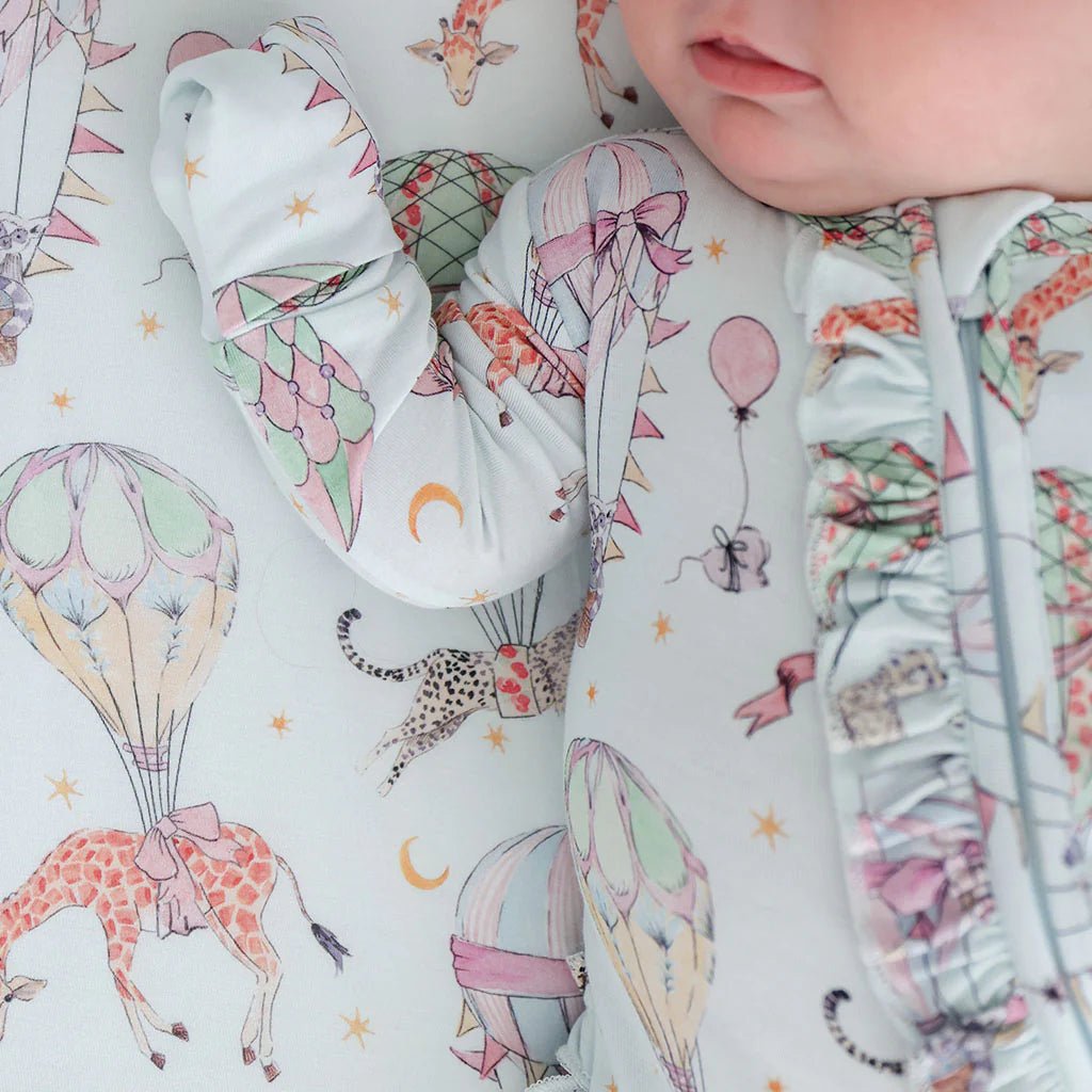 Posh Peanut Footie Ruffled Zippered One Piece, Seraphina - Flying Ryno