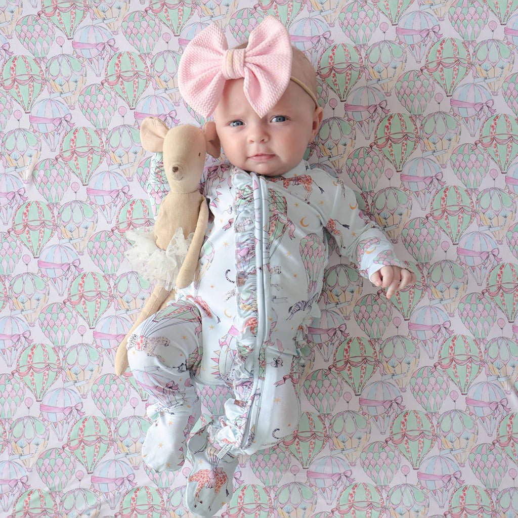 Posh Peanut Footie Ruffled Zippered One Piece, Seraphina - Flying Ryno