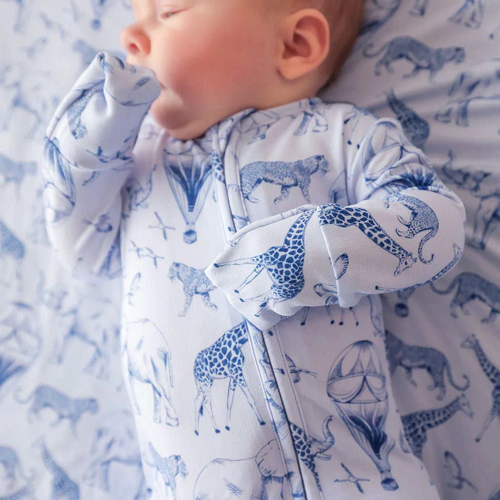 Posh Peanut Footie Zippered One Piece, Noah - Flying Ryno