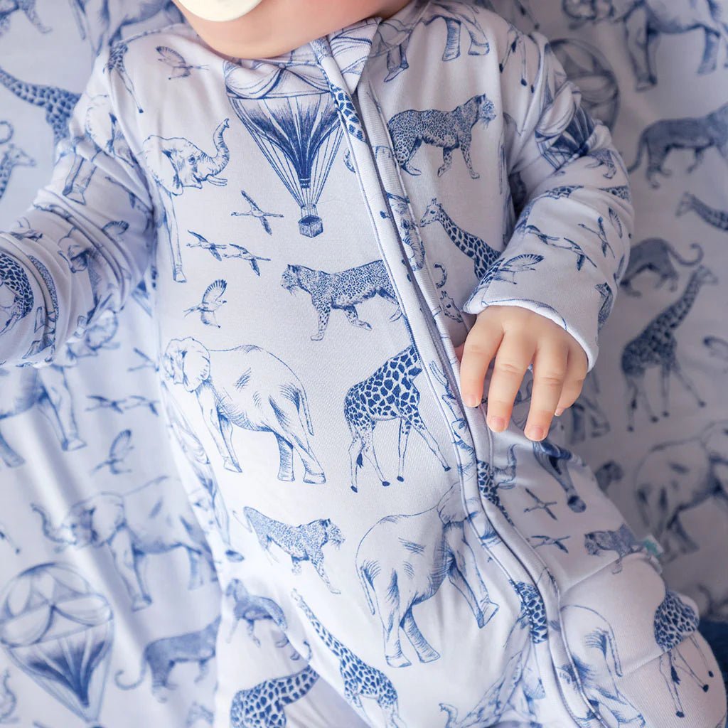 Posh Peanut Footie Zippered One Piece, Noah - Flying Ryno