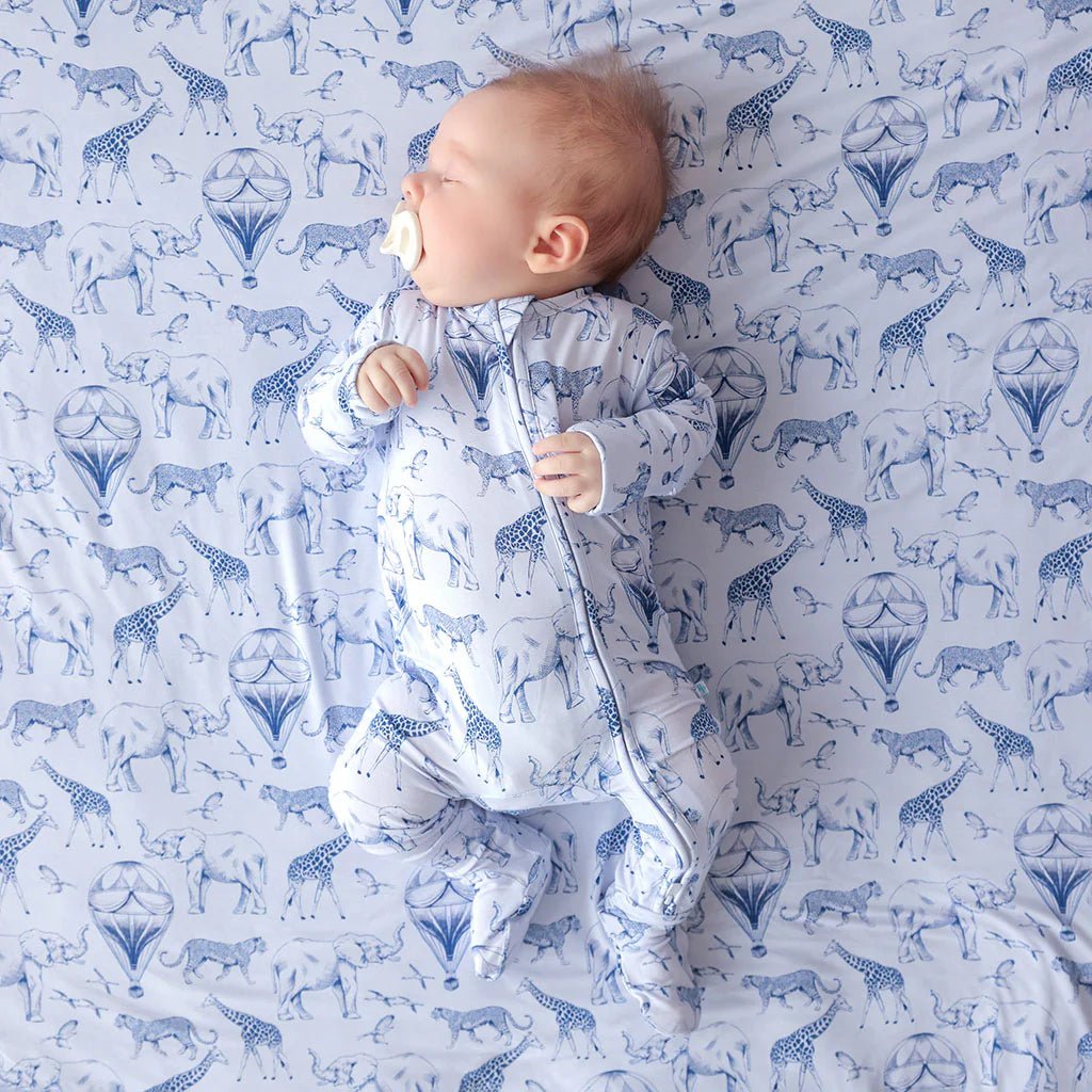 Posh Peanut Footie Zippered One Piece, Noah - Flying Ryno