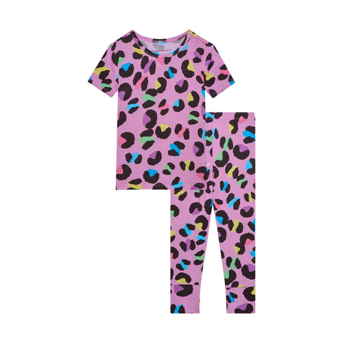Posh Peanut Short Sleeve Basic Pajama, Electric Leopard - Flying Ryno