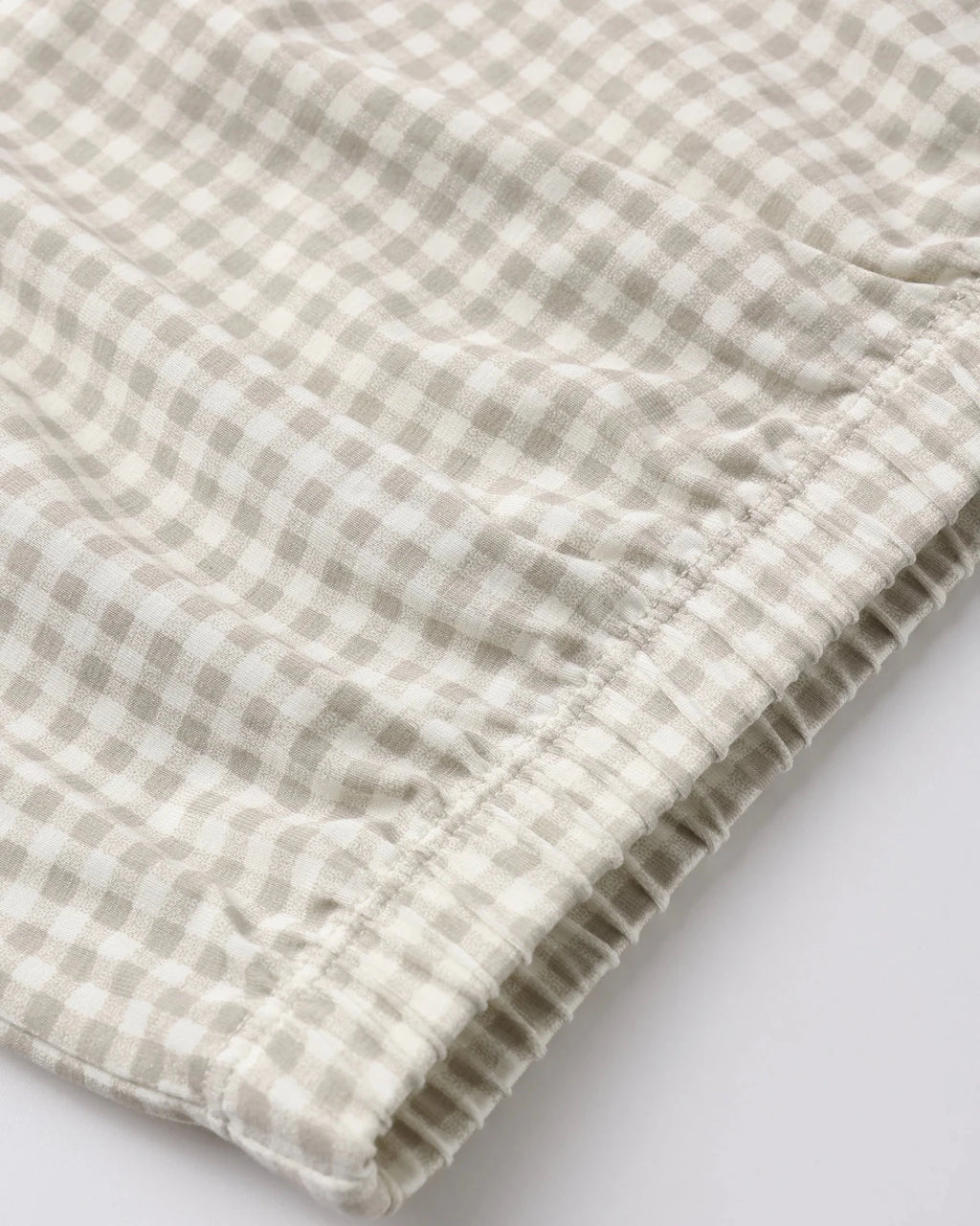 Quincy Mae Bamboo Baby Gown and Hat Set, Oat Gingham - Flying Ryno