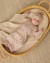 Quincy Mae Bamboo Baby Gown + Hat Set, Bloom - Flying Ryno