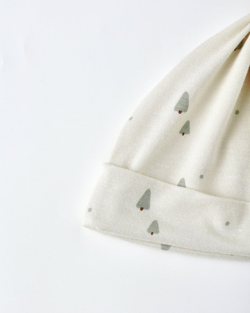 Quincy Mae Bamboo Baby Gown + Hat Set, Trees - Flying Ryno