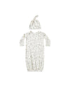 Quincy Mae Bamboo Baby Gown + Hat Set, Woodland - Flying Ryno