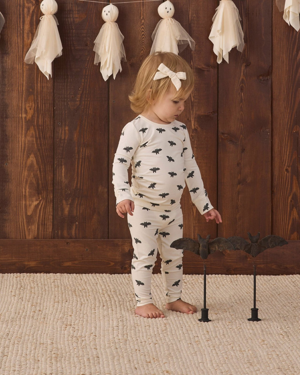 Quincy Mae Bamboo Pajama Set, Bats - Flying Ryno