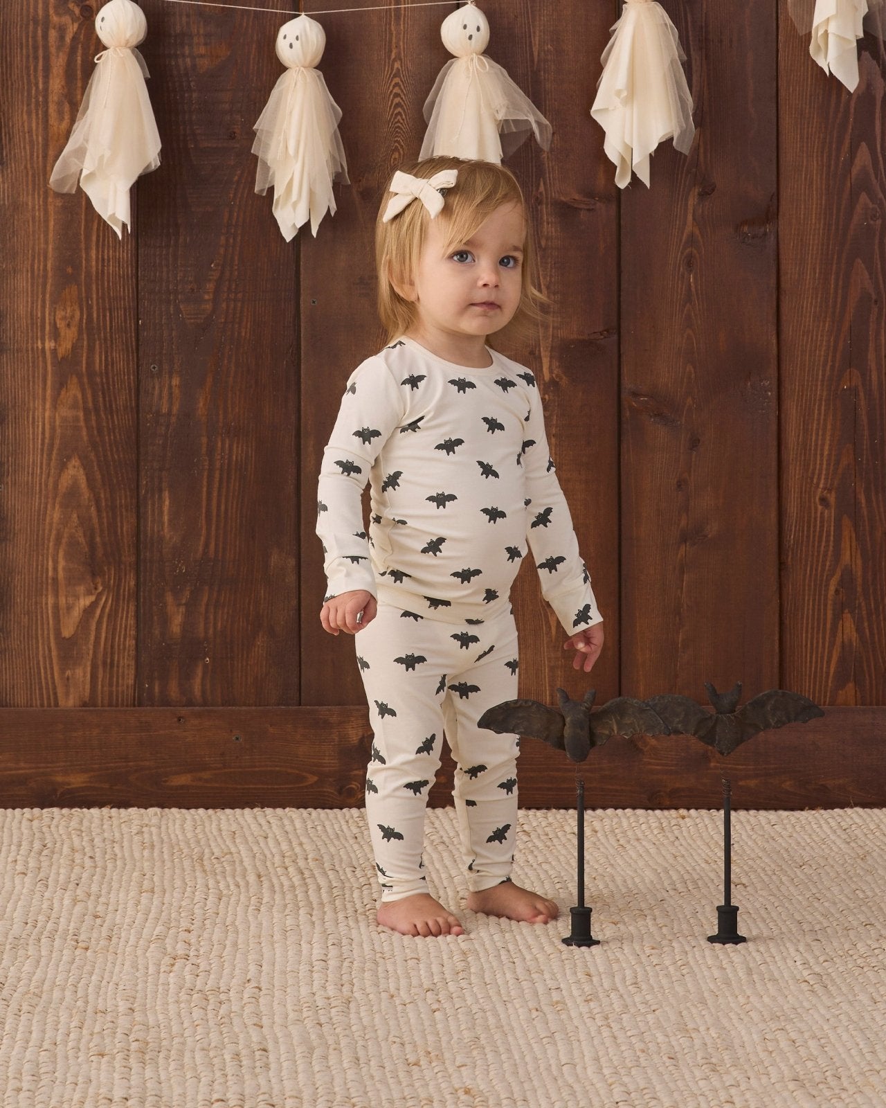 Quincy Mae Bamboo Pajama Set, Bats - Flying Ryno