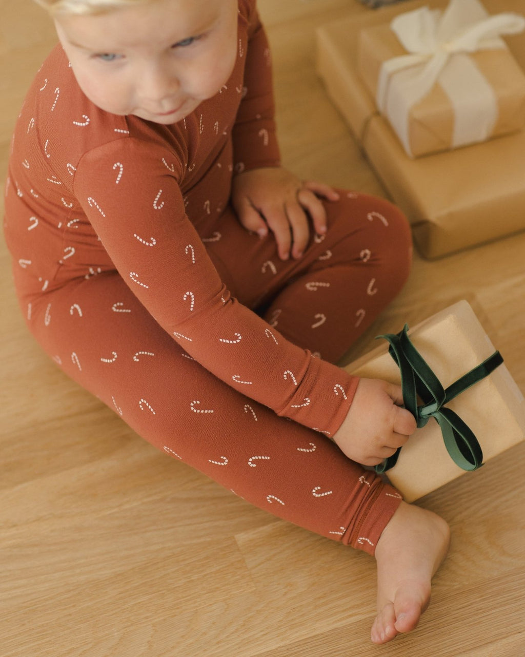 Quincy Mae Bamboo Pajama Set, Candy Canes - Flying Ryno