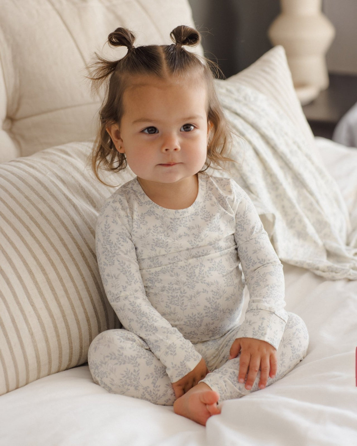 Quincy Mae Bamboo Pajama Set, Cloud Floral - Flying Ryno