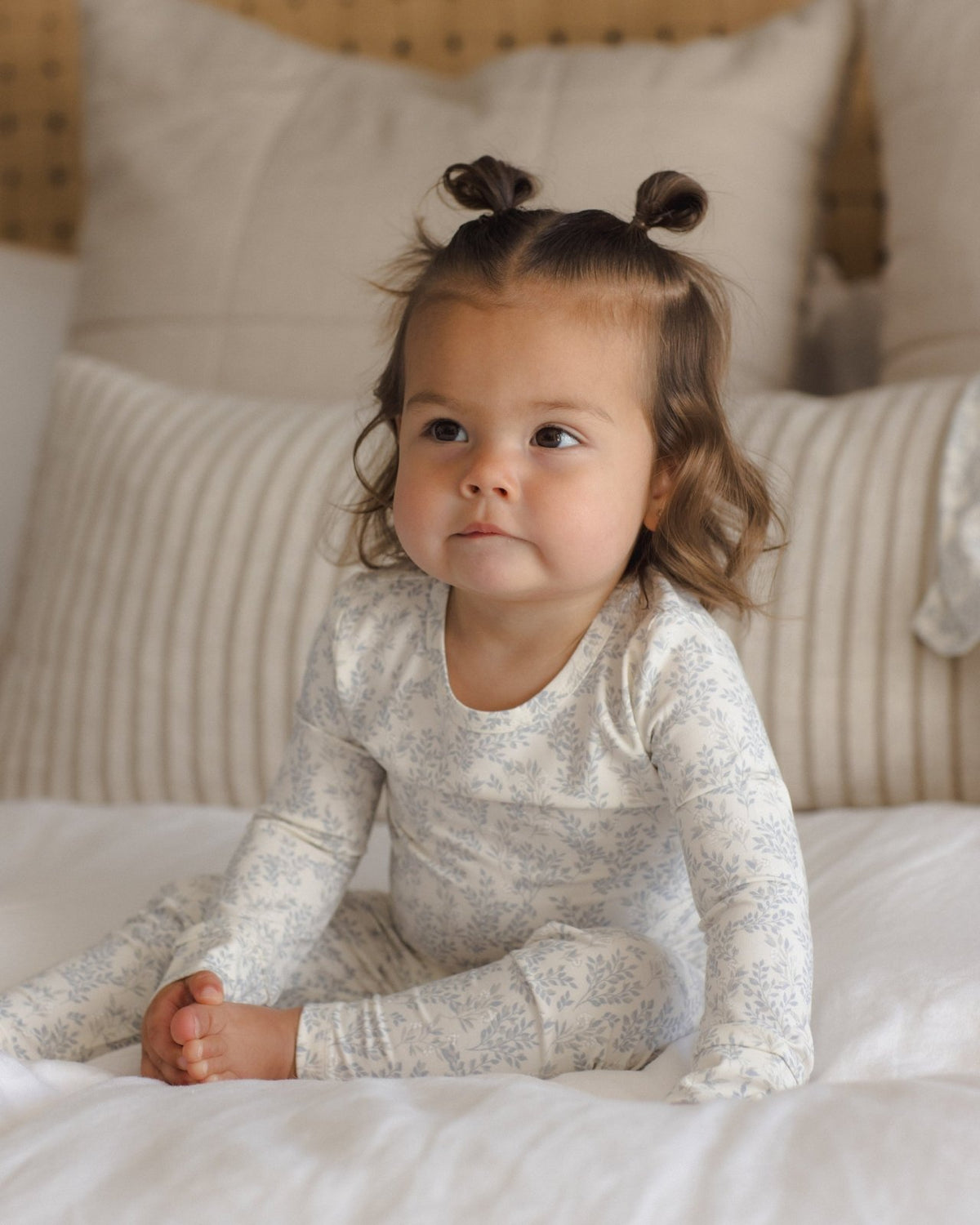 Quincy Mae Bamboo Pajama Set, Cloud Floral - Flying Ryno