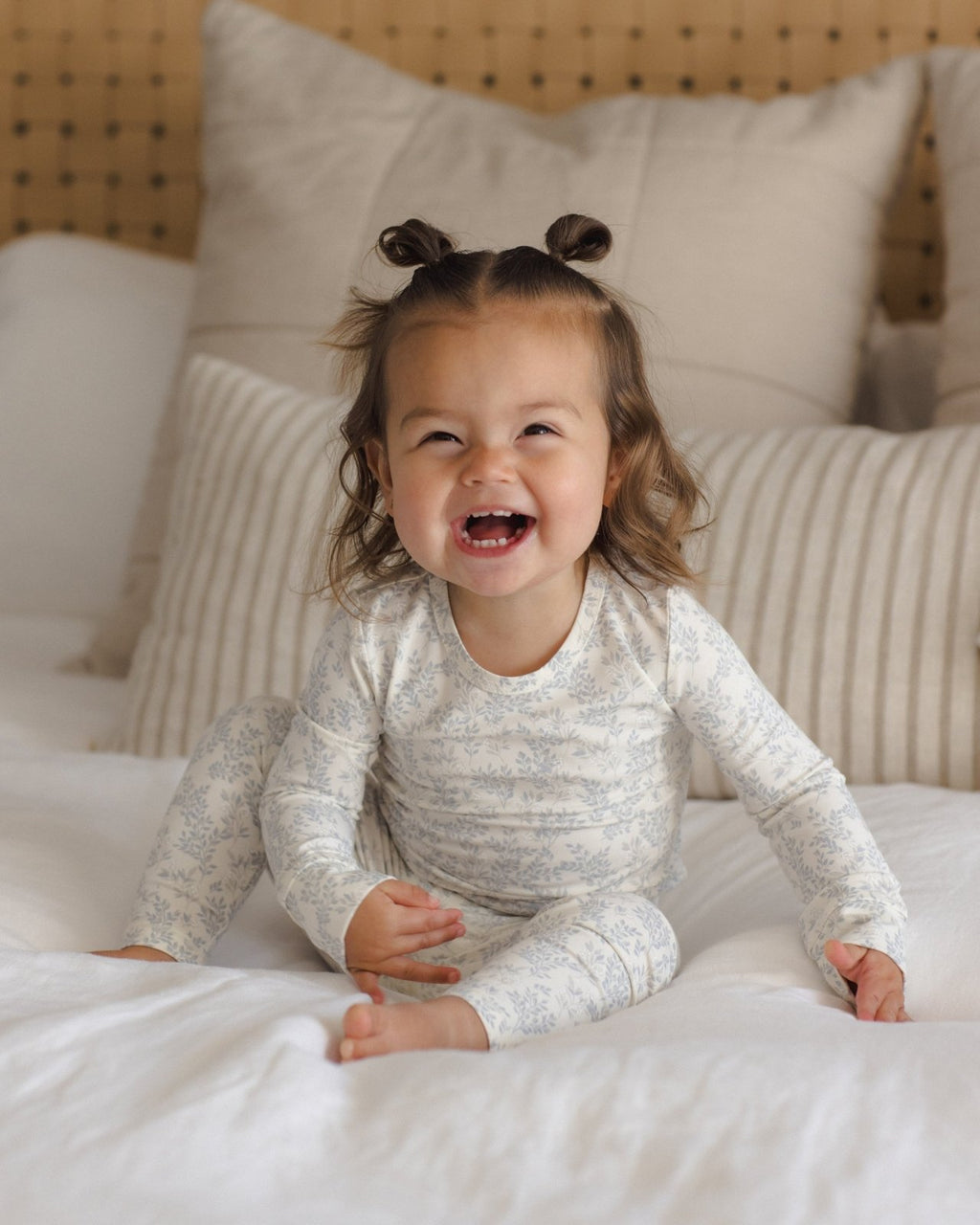 Quincy Mae Bamboo Pajama Set, Cloud Floral - Flying Ryno