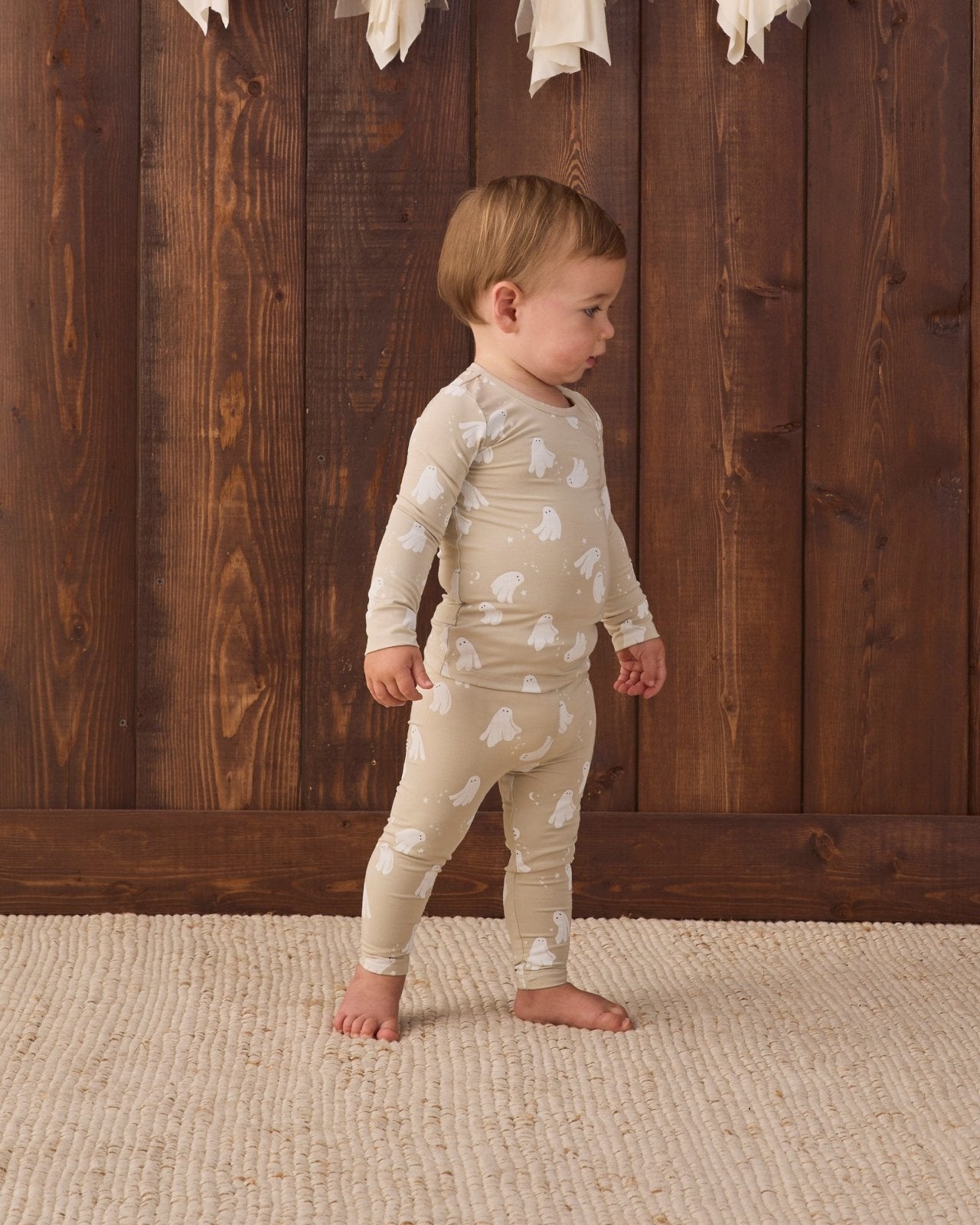 Quincy Mae Bamboo Pajama Set, Dancing Ghosts - Flying Ryno