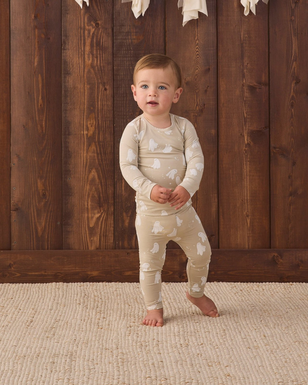 Quincy Mae Bamboo Pajama Set, Dancing Ghosts - Flying Ryno