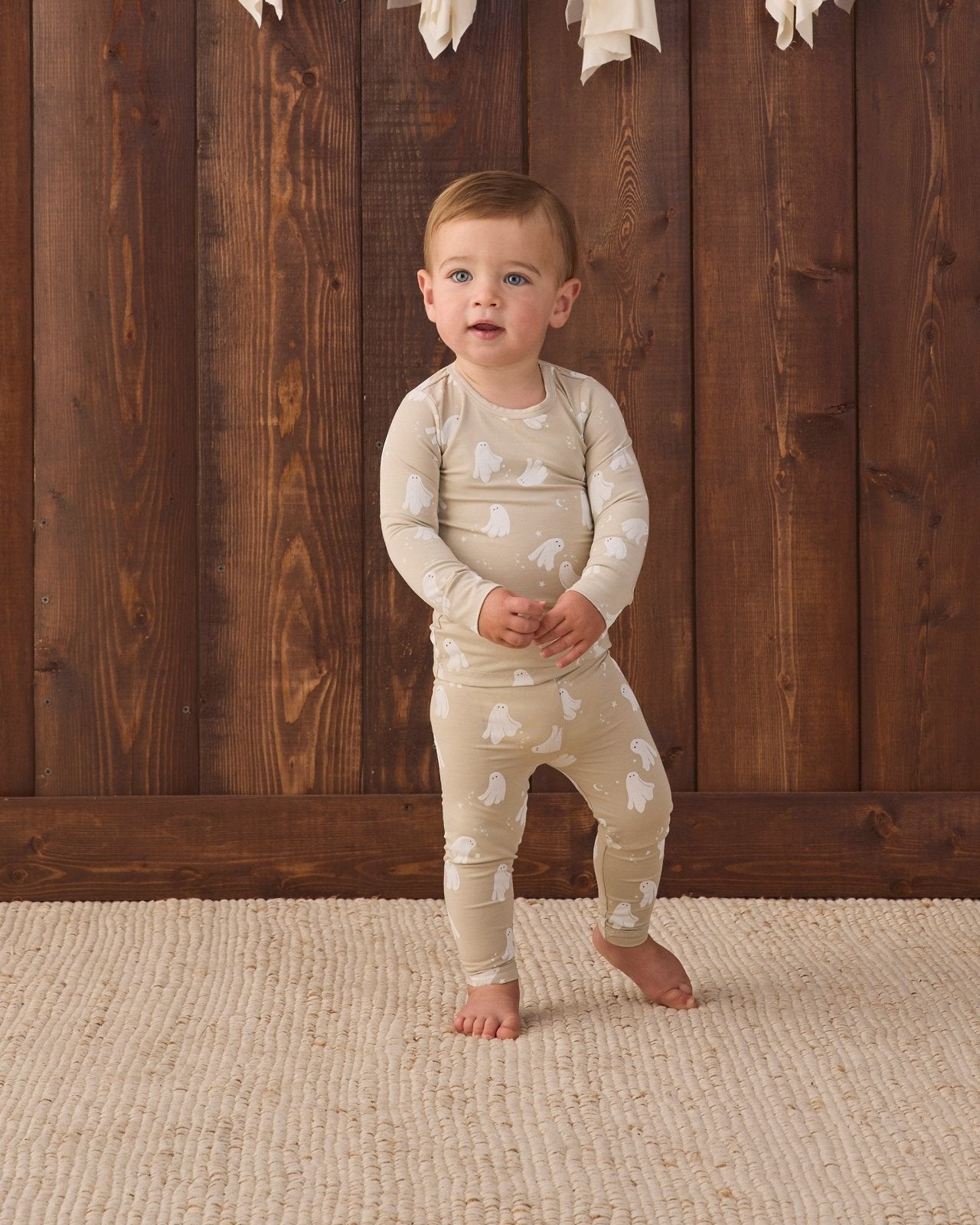 Quincy Mae Bamboo Pajama Set, Dancing Ghosts - Flying Ryno