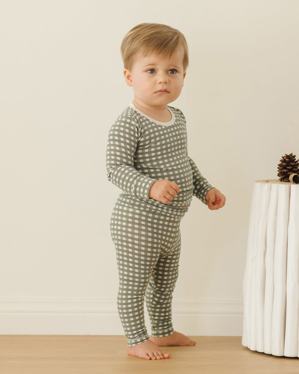 Quincy Mae Bamboo Pajama Set, Forest Check - Flying Ryno