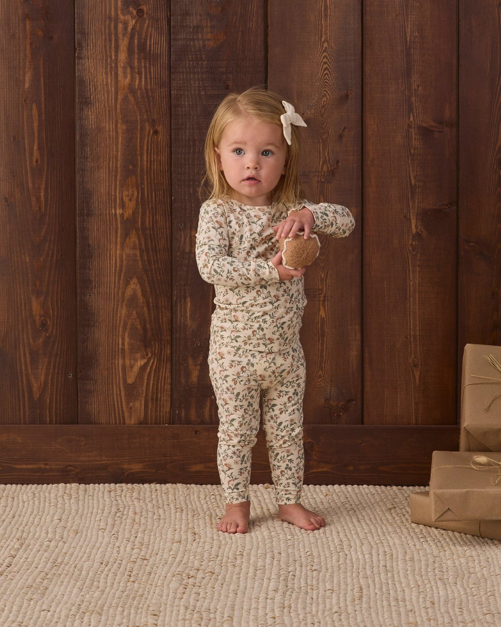 Quincy Mae Bamboo Pajama Set, Holiday Floral - Flying Ryno