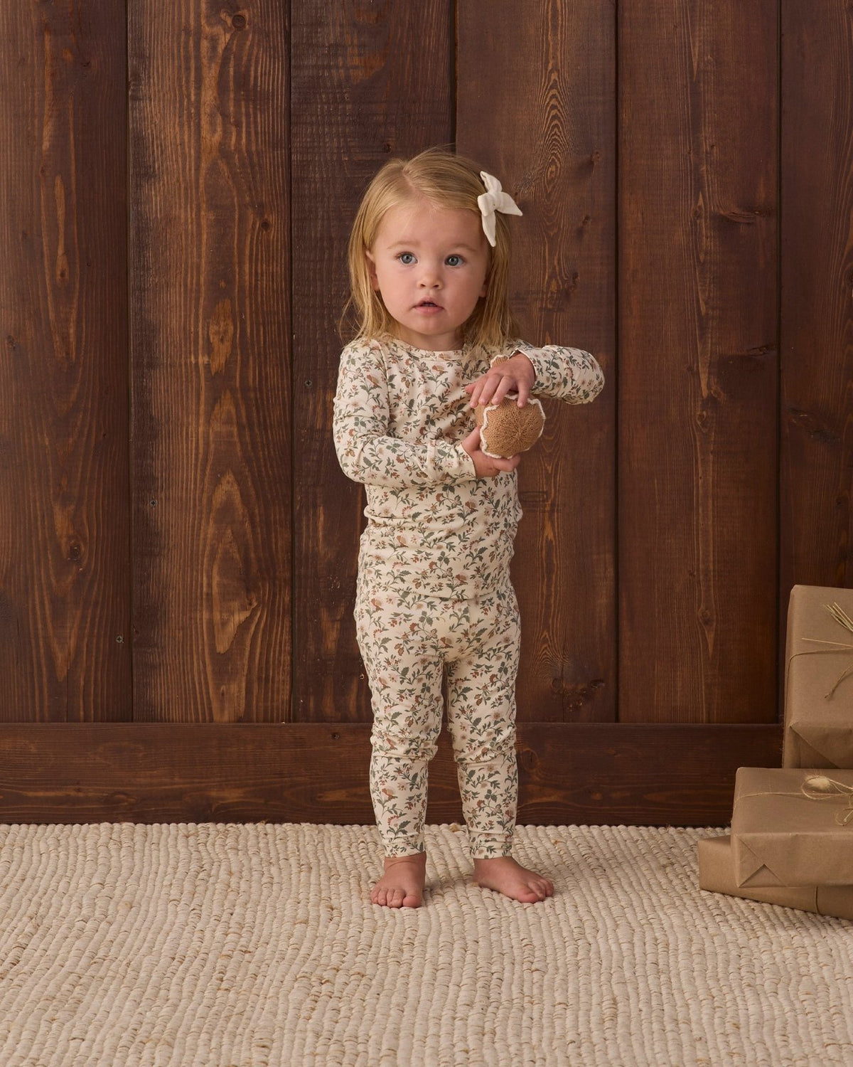 Quincy Mae Bamboo Pajama Set, Holiday Floral - Flying Ryno