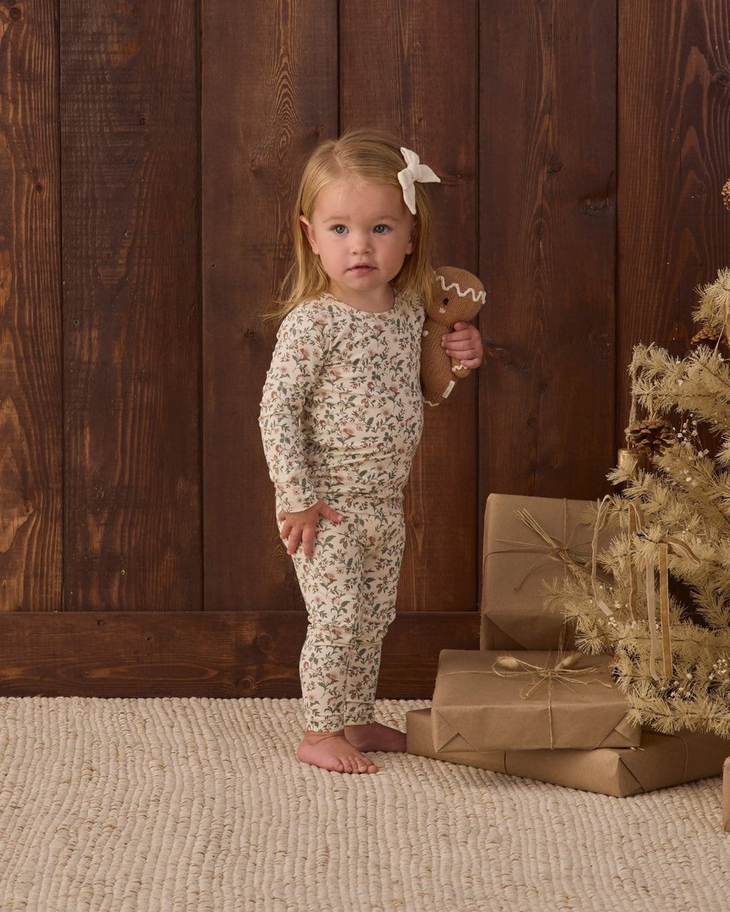 Quincy Mae Bamboo Pajama Set, Holiday Floral - Flying Ryno