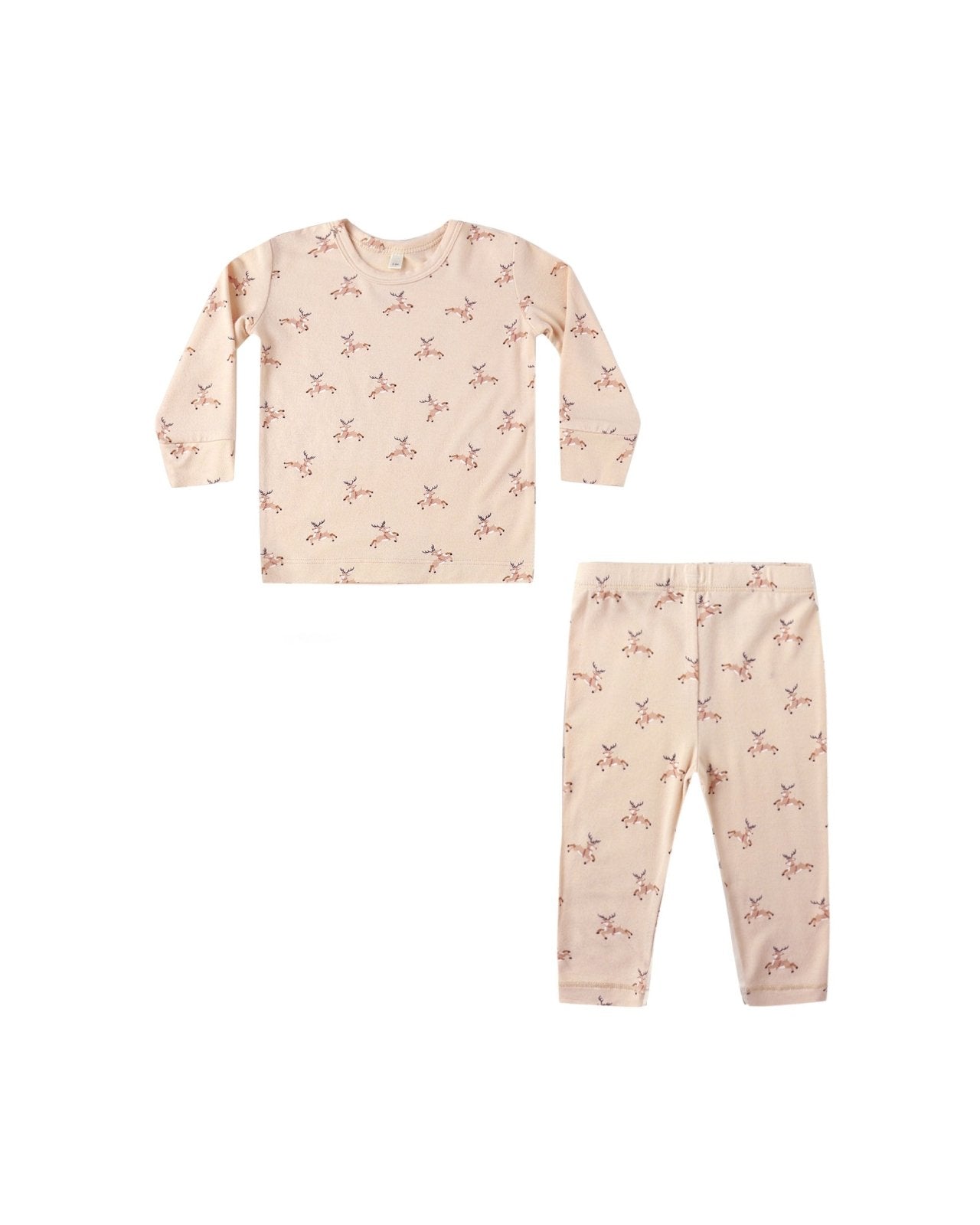 Quincy Mae Bamboo Pajama Set, Reindeer - Flying Ryno