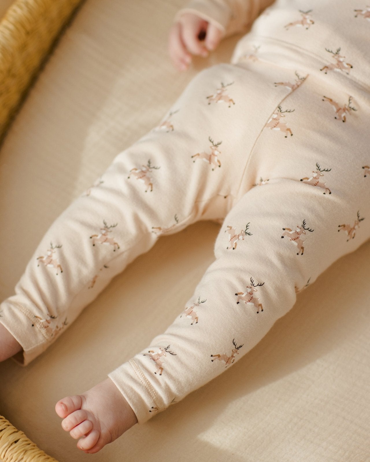 Quincy Mae Bamboo Pajama Set, Reindeer - Flying Ryno