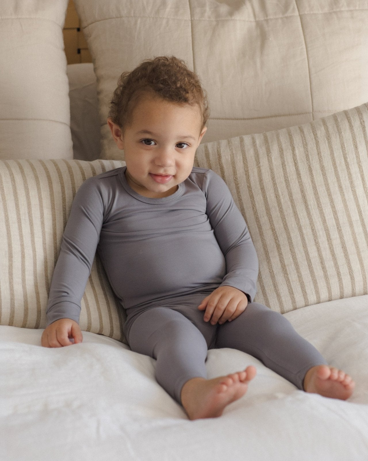 Quincy Mae Bamboo Pajama Set, Slate - Flying Ryno