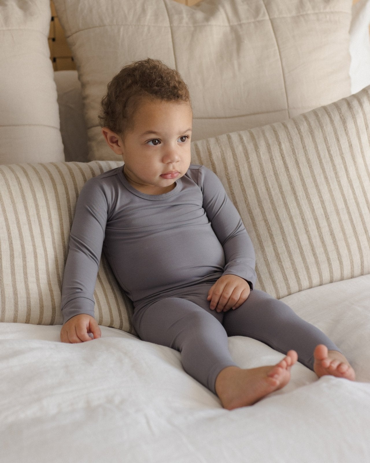 Quincy Mae Bamboo Pajama Set, Slate - Flying Ryno