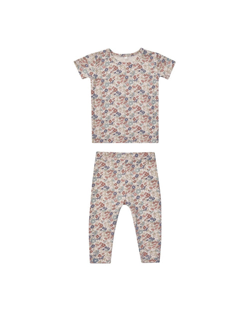 Quincy Mae Bamboo Short Sleeve Pajama Set, Bloom - Flying Ryno