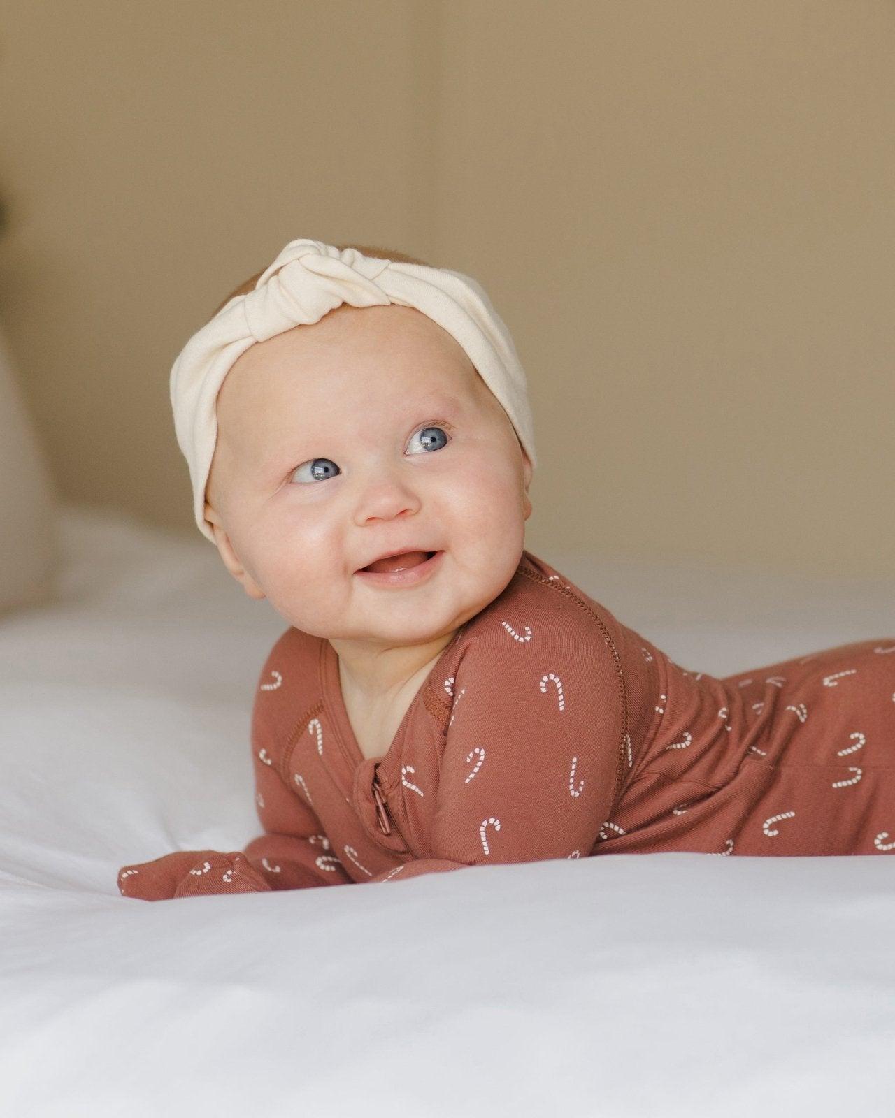 Quincy Mae Bamboo Zip Footie, Candy Canes - Flying Ryno