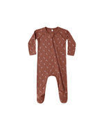 Quincy Mae Bamboo Zip Footie, Candy Canes - Flying Ryno