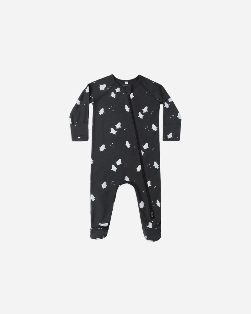 Quincy Mae Bamboo Zip Footie, Ghosts - Flying Ryno