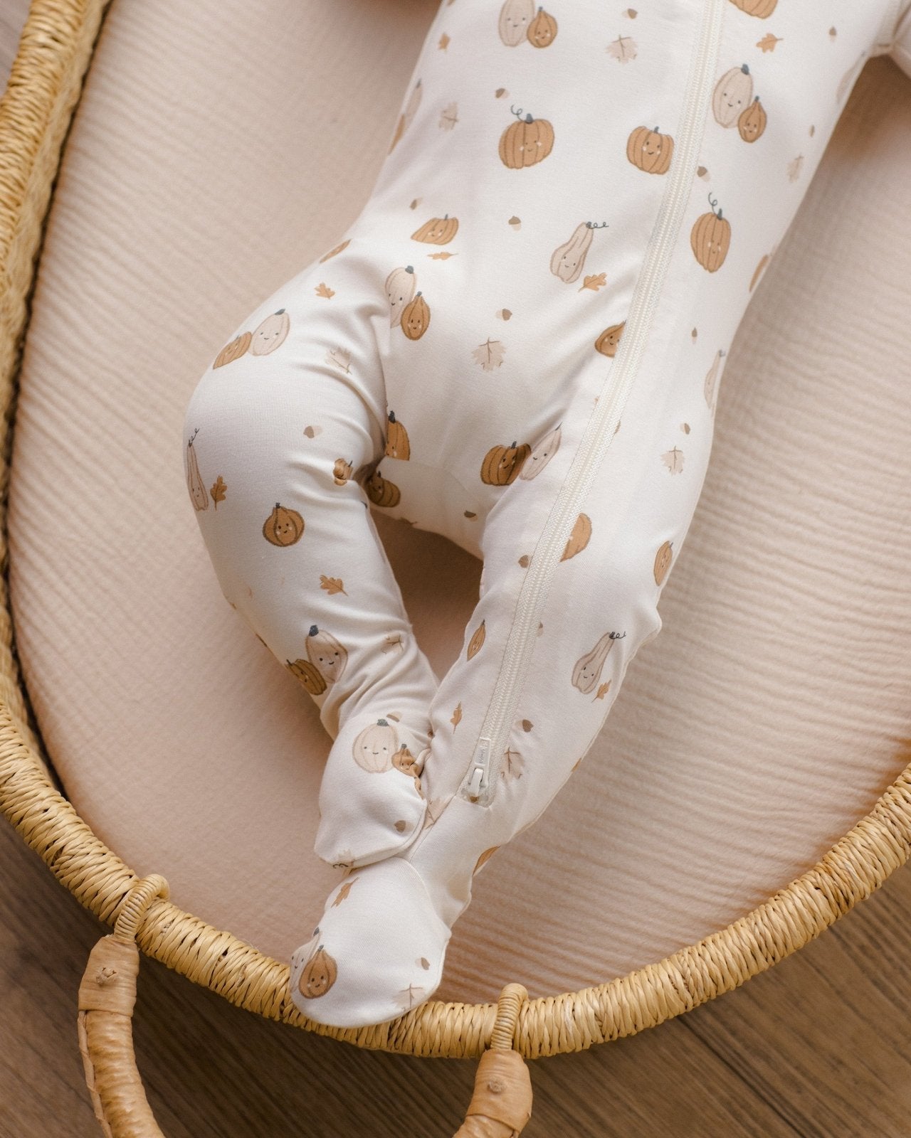 Quincy Mae Bamboo Zip Footie, Harvest Friends - Flying Ryno