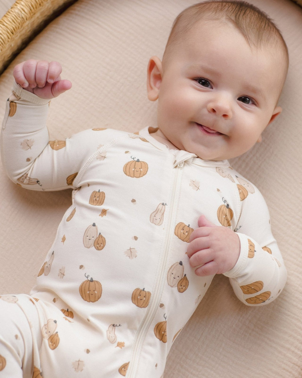 Quincy Mae Bamboo Zip Footie, Harvest Friends - Flying Ryno
