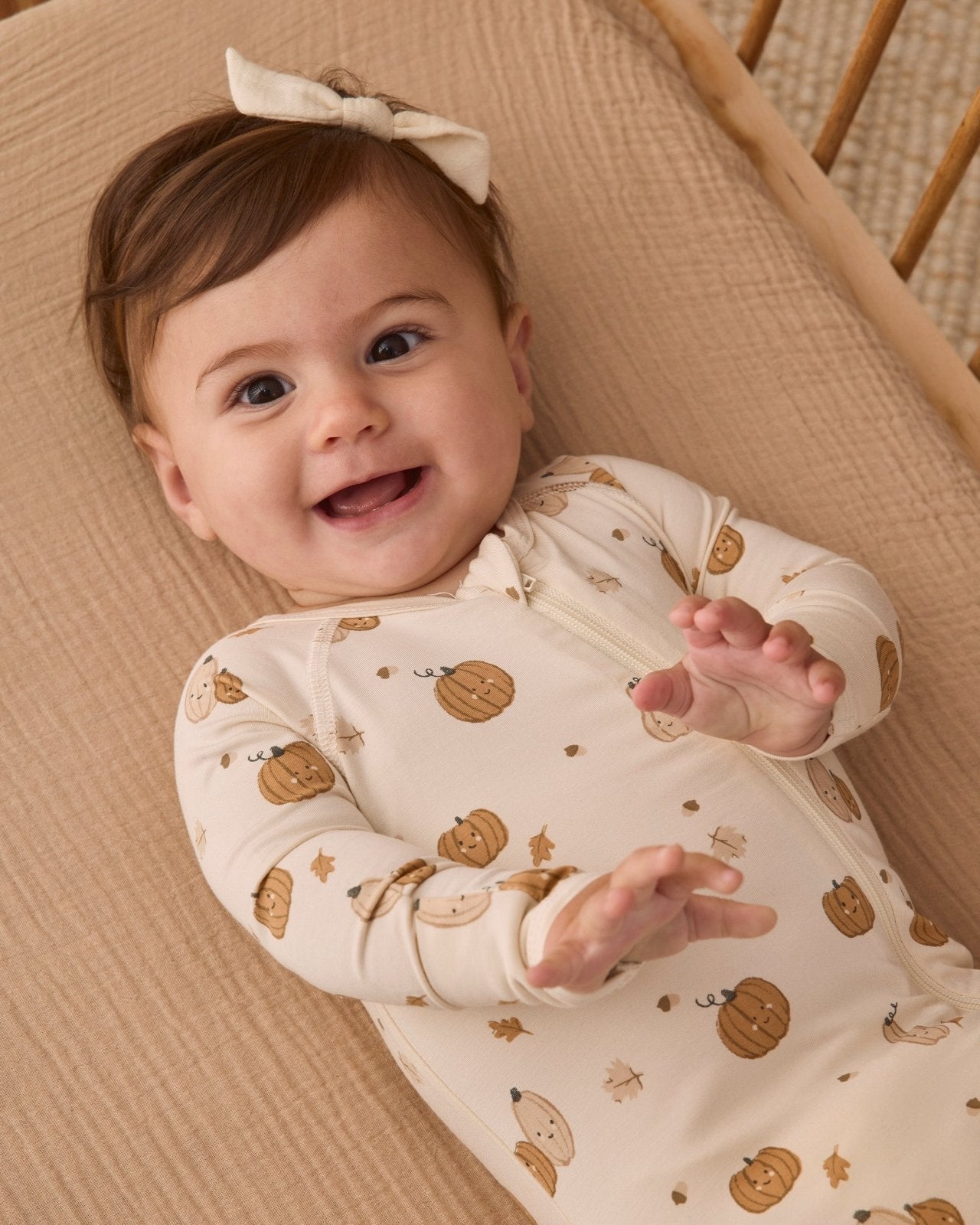 Quincy Mae Bamboo Zip Footie, Harvest Friends - Flying Ryno