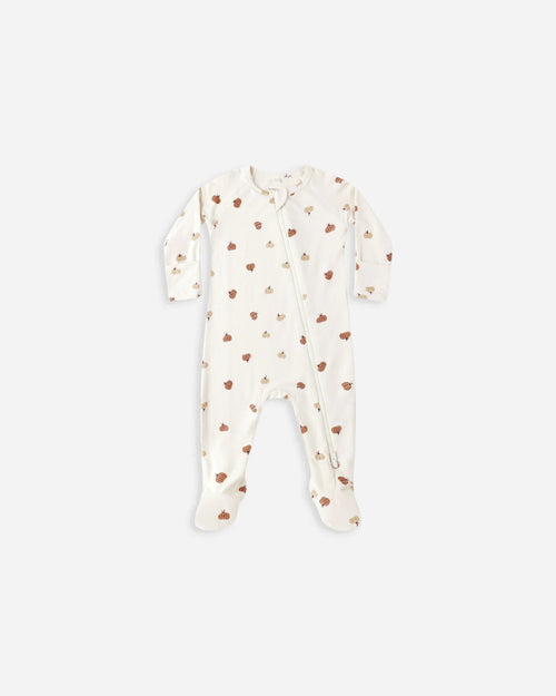 Quincy Mae Bamboo Zip Footie, Pumpkins - Flying Ryno