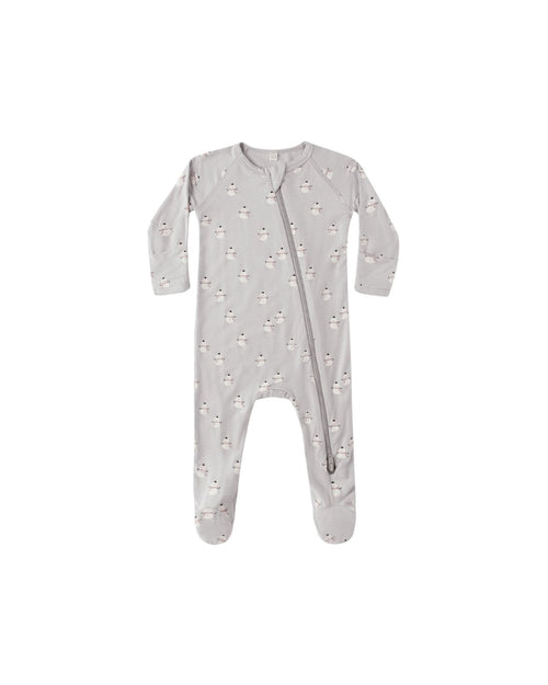 Quincy Mae Bamboo Zip Footie, Snowmen - Flying Ryno