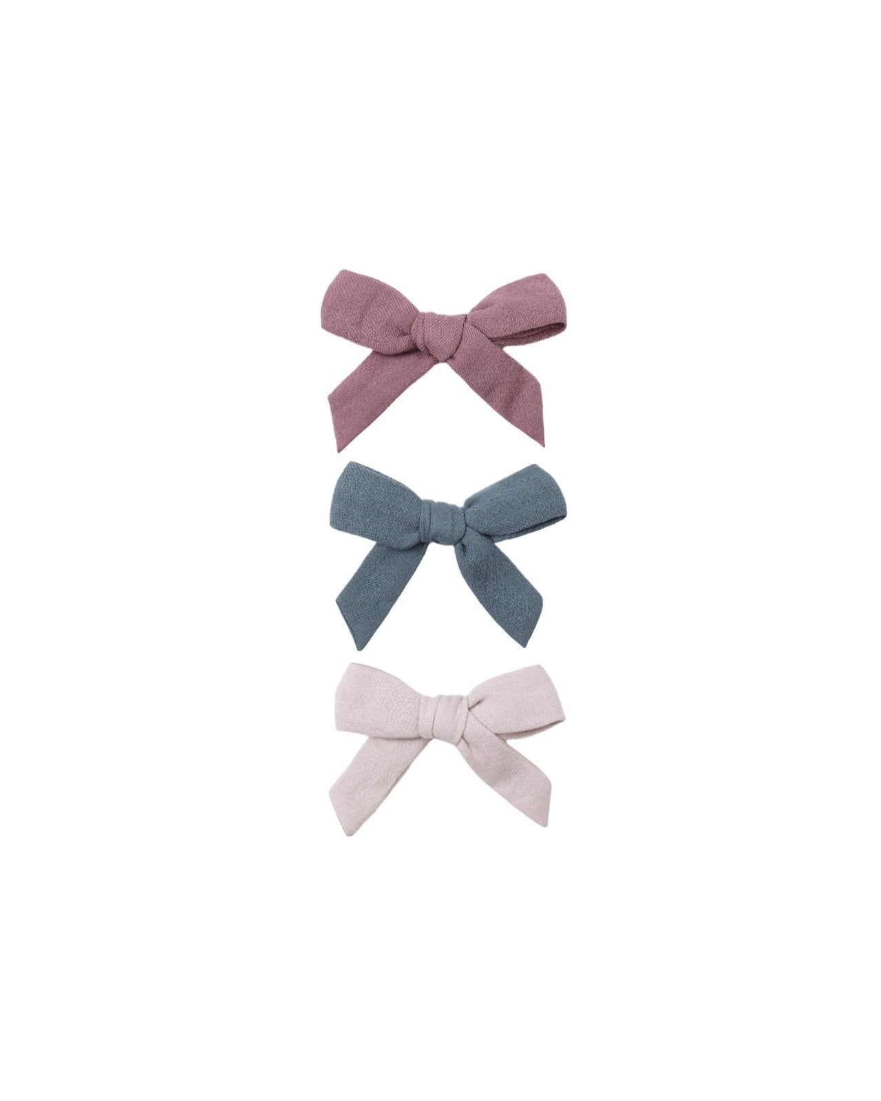 Quincy Mae Bow w. Clip Set of 3 | Mulberry, Ocean, Lilac - Flying Ryno
