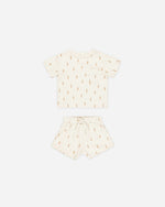 Quincy Mae Boxy Pocket Tee and Short Set, Carrots - Flying Ryno