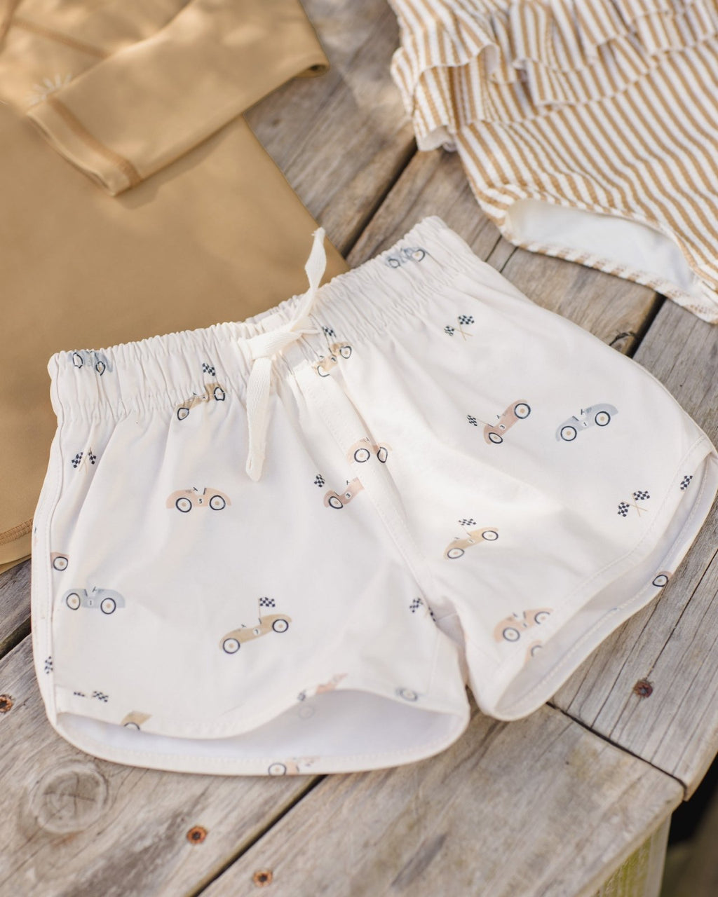 Quincy Mae Boys Swim Short, Race Car - Flying Ryno